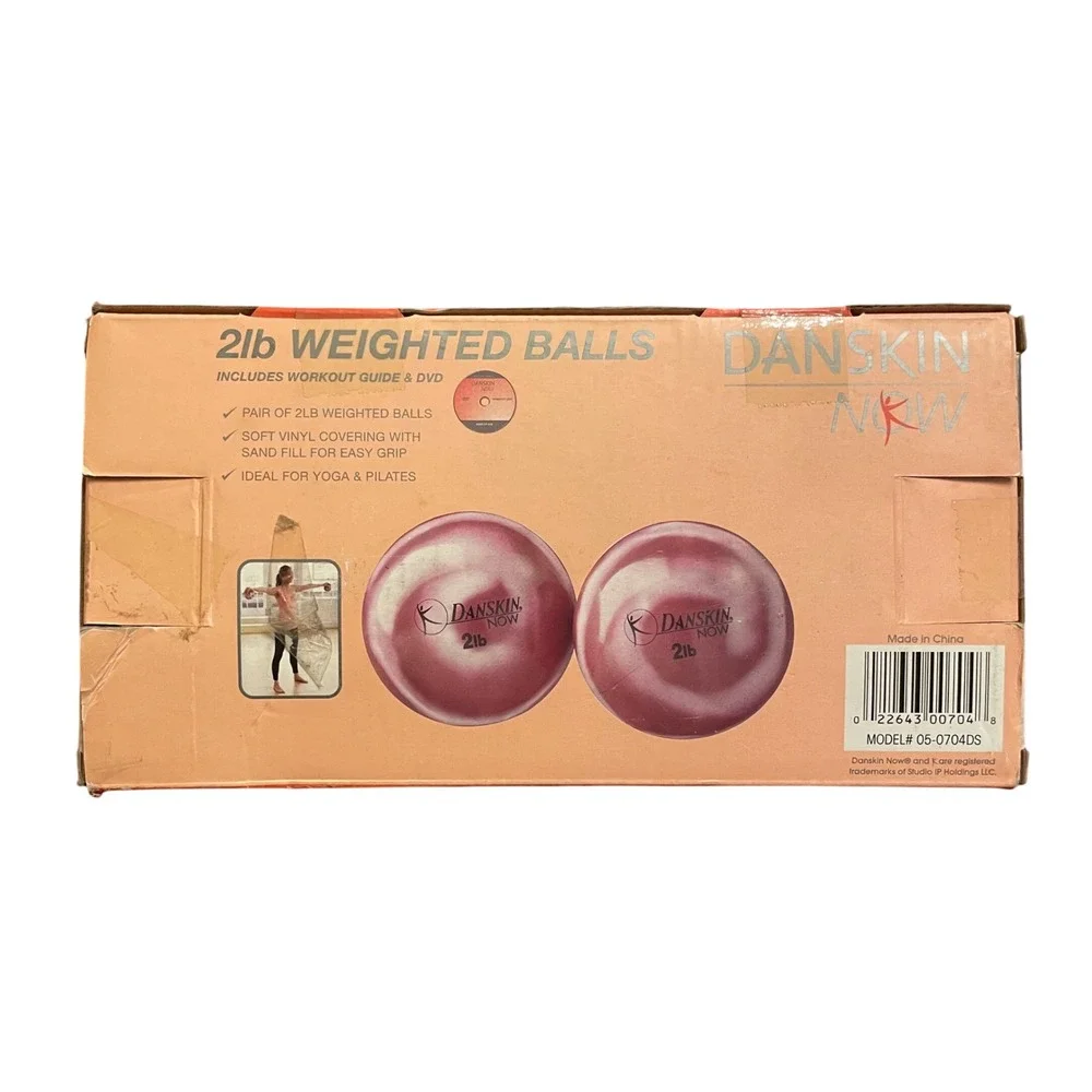 Danskin 2lb Weighted Balls‎ Pair Workout Exercise Yoga Pilates Sand Fill Vinyl
